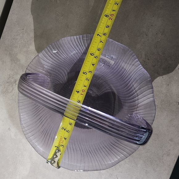 🌟 Laslo Mikasa Japana Vintage Lavender Glass Candy Dish Bride's Basket Purple - Picture 14 of 16